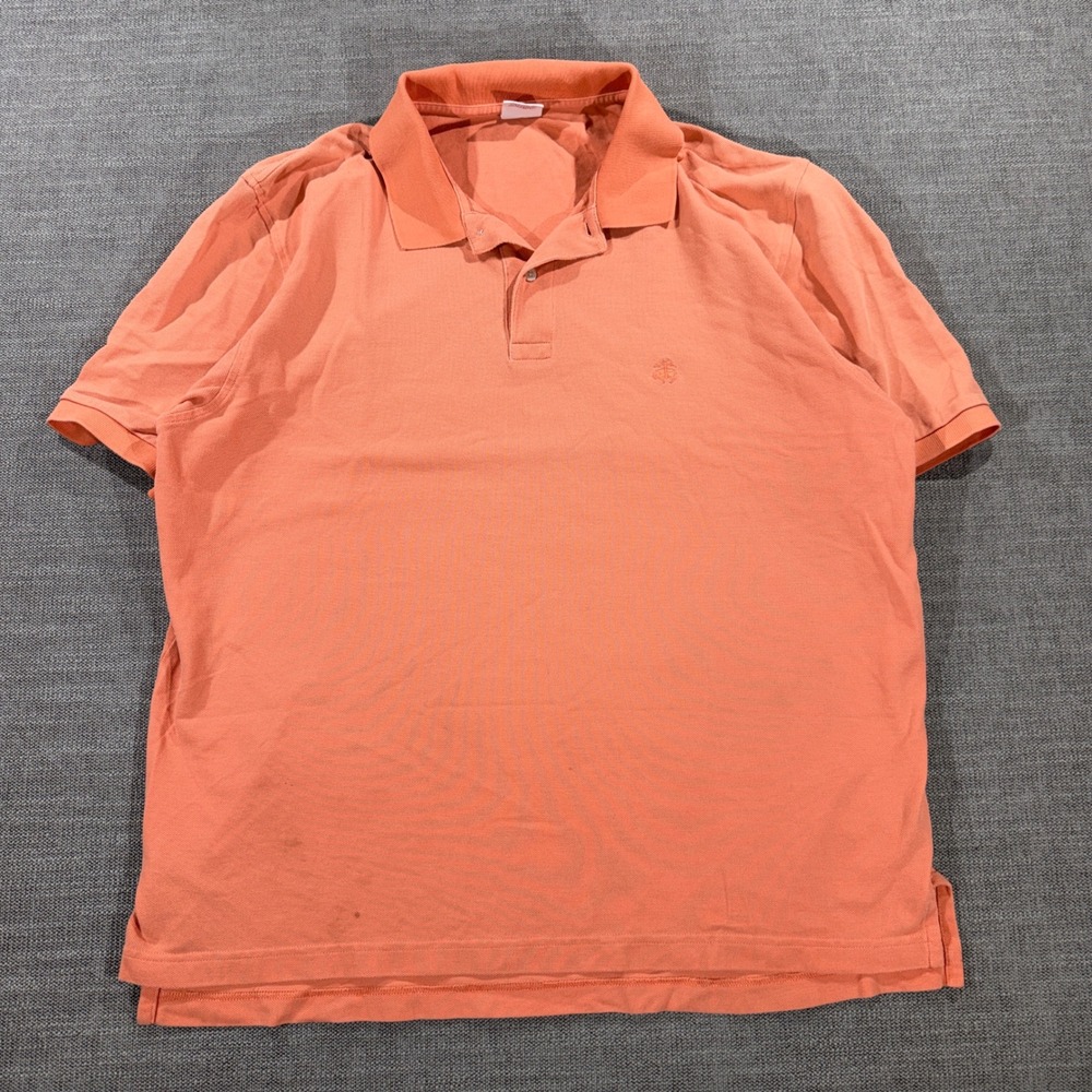 Brooks Brothers Performance Polo Mens Large Salmon Orange Good Original Fit Logo